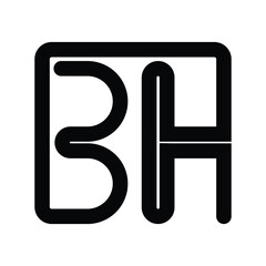 simple BH letter logo illustration design
