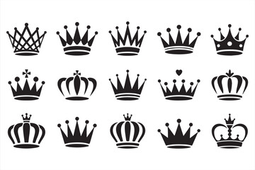 Clean and Elegant Crown Line Drawings for Modern Design Projects