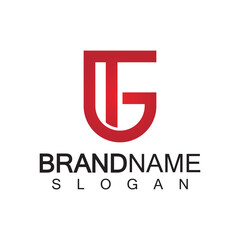 Alphabet Letters  GT or TG logo design template