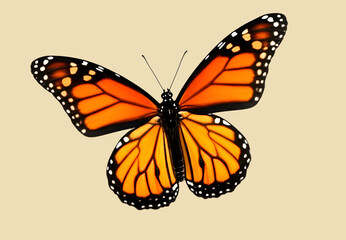 Obraz premium Majestic Monarch Butterfly with Open Wings on a Warm Neutral Background