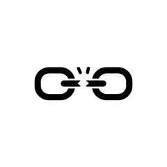 Broken Link Icon Representing Unlink or Connection Error