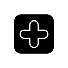 Obraz premium Plus Square Button Icon for Adding and Expanding Options