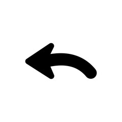 Reply arrow curved left icon symbolizing message reply and communication