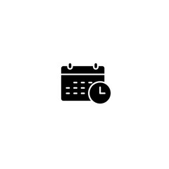 Calendar with Clock Icon for Time Management and Scheduling