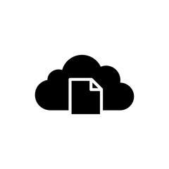 Cloud with File Symbol for Cloud Storage and File Sharing