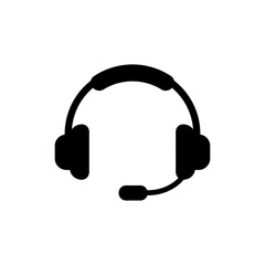 Headset with Microphone Icon for Voice and Audio Communication