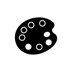 Artist Palette Icon with Paint Drops Representing Creativity