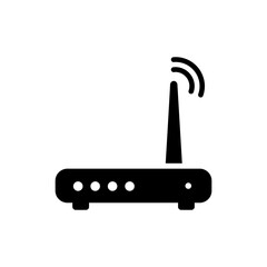 Router Icon with Light Indicator Showing Active Internet Connection