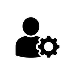 User icon with settings gear symbolizing account configuration