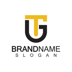Alphabet Letters  GT or TG logo design template