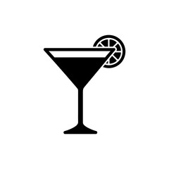Cocktail Glass with Slice Garnish