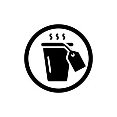 Hot Drink Icon with Circle Tag Label for Dynamic Branding