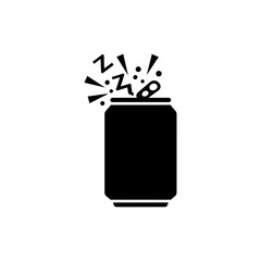 Large Can with Crack Open and Fizz, Soda Can with Carbonation