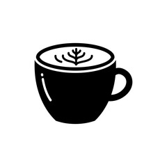 Latte Cup with Leaf Pattern on Foam Design