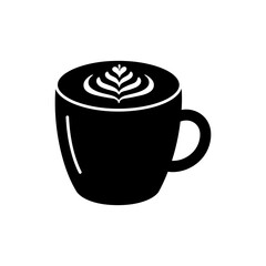 Latte with Swirled Flower Pattern in Foam