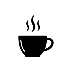 Steaming Cup Icon with Rising Aroma Lines for Fragrant Beverage Look