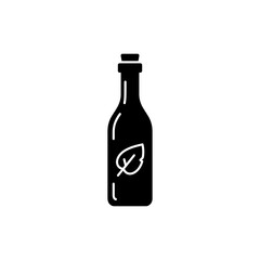 Wine Icon with Leaf Design on Glass Body