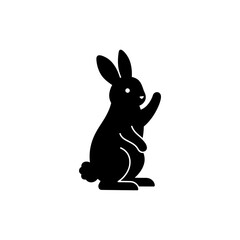 Bunny Standing and Waving with Playful Expression
