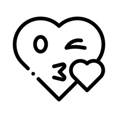 kissing emoji line icon