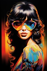 Woman fashion art painting portrait.