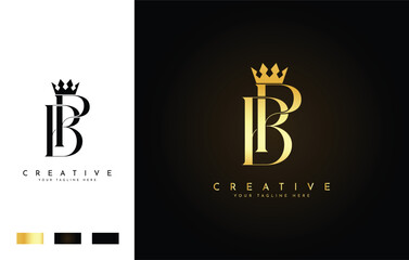 Elegant BP Monogram with Crown for Luxury Branding