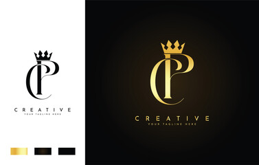 Elegant CP Monogram with Crown for Luxury Branding