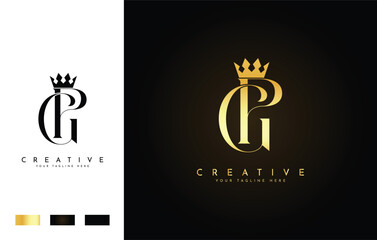 Elegant PG Monogram with Crown for Luxury Branding