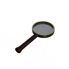 magnifying glass on white background