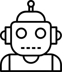 Robot silhouette set vector isolated