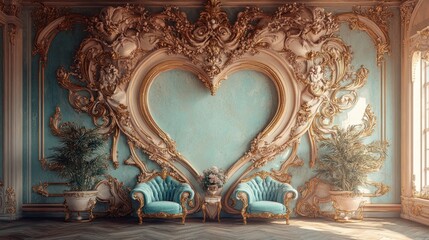 An elegant room featuring ornate decoration and lovely furniture pieces