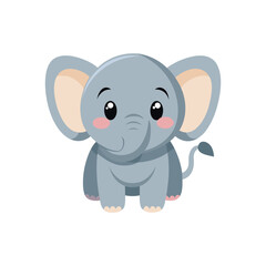 Fototapeta premium Minimal happy baby elephant icon vector illustration isolated on white background 