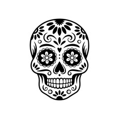Illustration of mexican sugar skull. Day of the dead. Dia de los muertos. Vector illustration