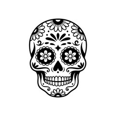 Illustration of mexican sugar skull. Day of the dead. Dia de los muertos. Vector illustration
