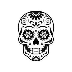 Illustration of mexican sugar skull. Day of the dead. Dia de los muertos. Vector illustration