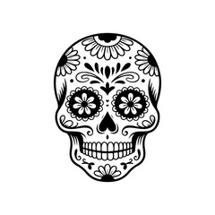Illustration of mexican sugar skull. Day of the dead. Dia de los muertos. Vector illustration