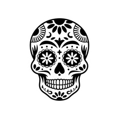 Illustration of mexican sugar skull. Day of the dead. Dia de los muertos. Vector illustration