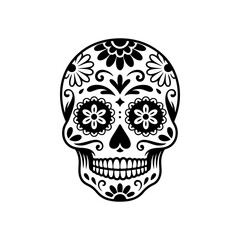 Illustration of mexican sugar skull. Day of the dead. Dia de los muertos. Vector illustration
