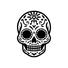 Illustration of mexican sugar skull. Day of the dead. Dia de los muertos. Vector illustration