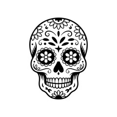 Illustration of mexican sugar skull. Day of the dead. Dia de los muertos. Vector illustration