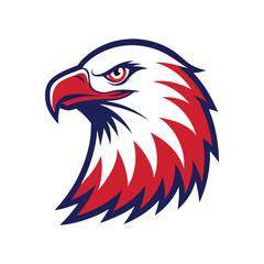 vector illustration of USA flag painted eagle head for patriotic day isolated on white background