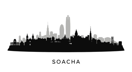 Naklejka premium Soacha Colombia Skyline Silhouette. (1)