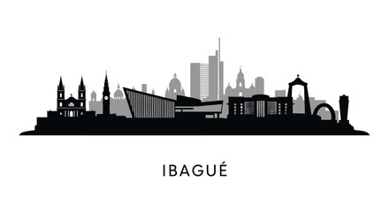 Obraz premium Ibagu Colombia Skyline Cityscape Illustration.