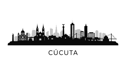 Fototapeta premium Cucuta Skyline Colombia Cityscape Silhouette.