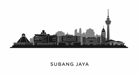 Subang Jaya Skyline Malaysia Landmark Cityscape.