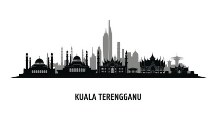 Naklejka premium Kuala Terengganu Skyline.