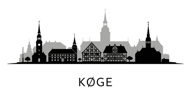 Kge Denmark Skyline Silhouette Vector.