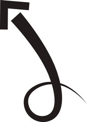 Arrow icon. Hand drawn black line doodle arrow, curve arrow vector. Sketch curved dashed arrows design isolated on transparent background. Direction shape for web and app.