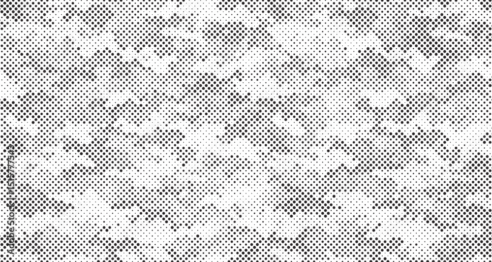 Aufkleber Abstract halftone seamless camouflage pattern. Repeating digital dotted hexagonal camo military texture background. Abstract modern fabric textile ornament. Vector illustration.