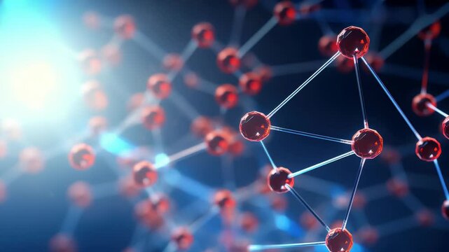 molecule or atom, Abstract structure for Science or medical background, 3d illustration, science, atom, abstract, chemistry, structure, blue, chemical, background