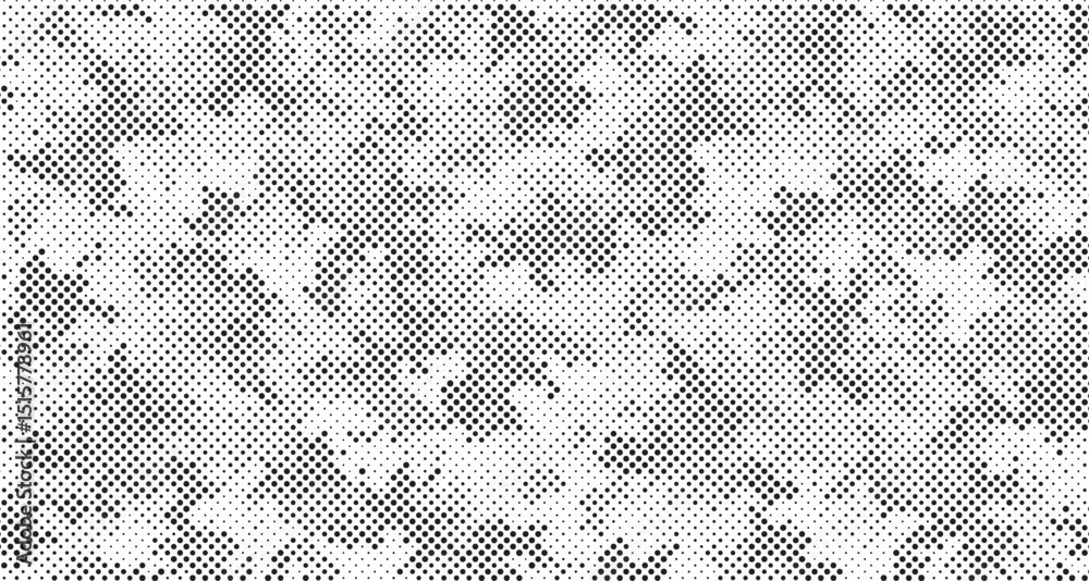 Aufkleber Abstract halftone seamless camouflage pattern. Repeating digital dotted hexagonal camo military texture background. Abstract modern fabric textile ornament. Vector illustration.